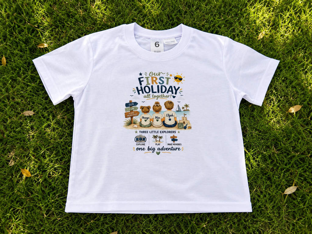 Personalised Our First Holiday T-Shirt