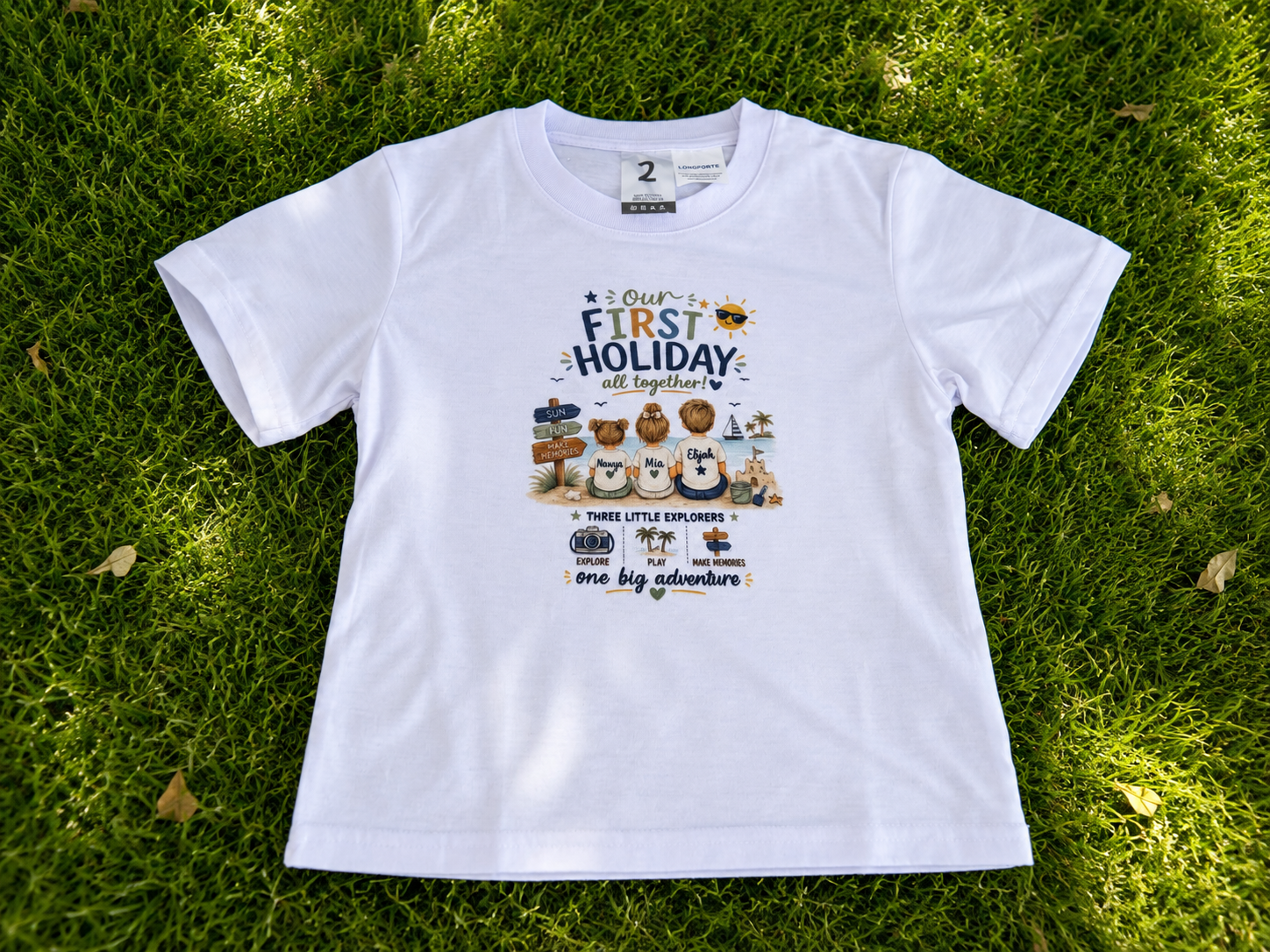 Personalised Our First Holiday T-Shirt